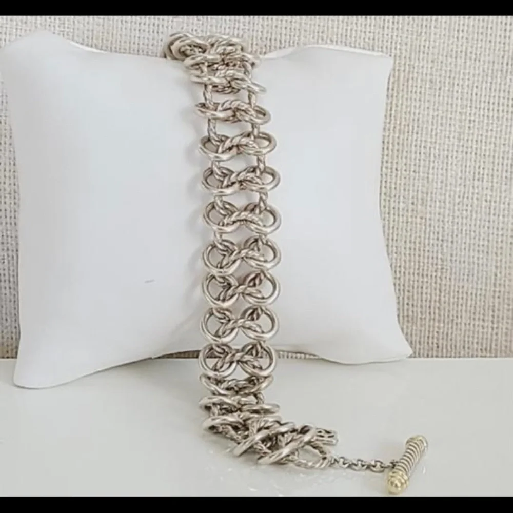 David Yurman Atlas Chainmail Bracelet With
Gold - Picture 2 of 9